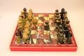 Hand Crafted Square Board 11.81'' or 30 cm, Wooden Chess Set, Hand Painted Figurines, Handmade Souvenir Chess, Gift for Him