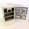 Children’s Metal Tin Polar Toy Refrigerator / Vintage Wolverine Toy Fridge / Pretend Play Kitchen / Retro Toy / Tin Litho Collectible Toy