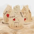 Wooden Bear Family Puzzle,Custom Bear Figurines,Personalized Wooden Animal Puzzle,Family Home Decor,Christmas Gifts,Kids Gift,Mom Dad Gift