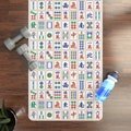Mahjong Rubber Yoga Mat 24x70in, MahJongg Fitness Mat, Birthday Gift, Exercise Workout Mat, Eco-Friendly Mat