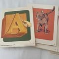 VINTAGE Classic Old-School Open Court Phonics Cue Cards Flash Cards Learning School Design Typography