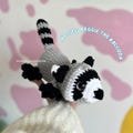 Raccoon crochet pattern no sew, no sew crochet, easy beginners crochet, raccoon plushie crochet, cute amigurumi, emscosycreatures trash pals