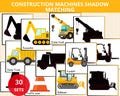 Construction machines Shadow matching,Construction Vehicles matching,vehicles Preschool,road truck cards,vehicles activity,vehicles binder
