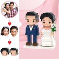 Wedding Gifts: Customisable Western Style Brick Figures Featuring Adorable Faces for Two People, Eco-friendly Wedding Gift, Personalised