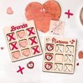 Custom name Wooden Tic Tac Toe Game, Tic Tac Toe Valentine gift, Valentines Day Gift for Kids, Rainbow Valentine for Class, Wooden Kid Game