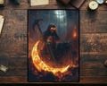 Mtg Card Sleeves: Skeleton in fire Top Quality Sleeves, Suitable for all tcgs High Quality Foil/Holo
