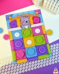 Printable Color Matching Worksheet, Pattern Match, Easy Home Learning, Velcro Activity, Learning Colors, Sorting, Busy Book, Cute Cat, Pre-k