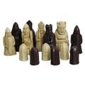 Isle Of Lewis Ii Ivory & Brown Resin Chess Pieces 3.5 Inch