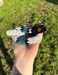 Small Baby Snake Plushie with Glow In The Dark Eyes - Handmade Baby Ball Python Velvet Stuffed Animal Plushie Snake