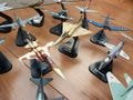 Collection of 16 Fighter Plane Models by Fabbri with stands model jet airplanes