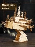 3D Wooden Puzzle Moving Castle Music Box – DIY Castle Building Model Kit, Creative Craft, Perfect Birthday Gift, Unique Home Decor Piece