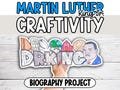 Dr. Martin Luther King Craft | Biography Research Activities, Bulletin Board Project, MLK Day, February Classroom, Black History Month
