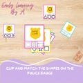 Clip and Match Shapes on Police Badge for Preschoolers, Engaging Printable Shape Recognition Activity for Early Learning Shape Matching