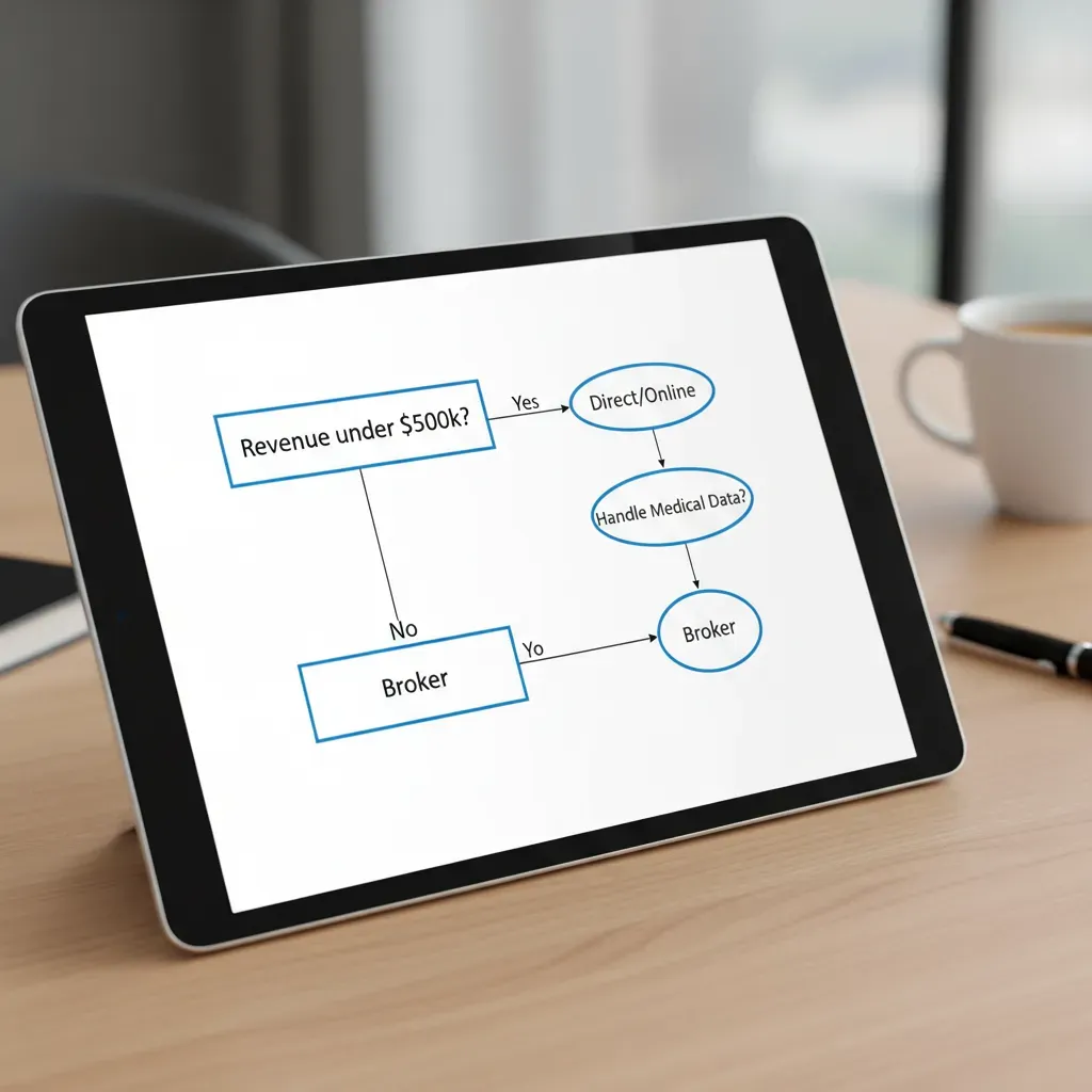 A flowchart showing the decision process. Box 1: 