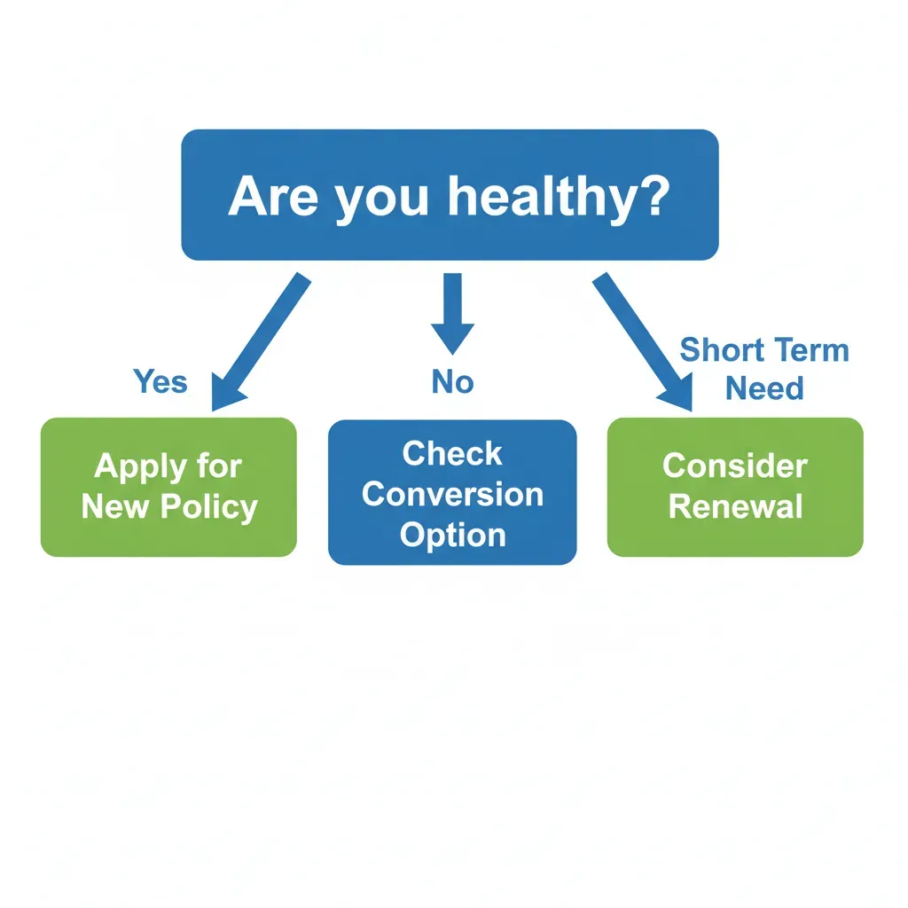 A decision tree diagram showing three paths: 