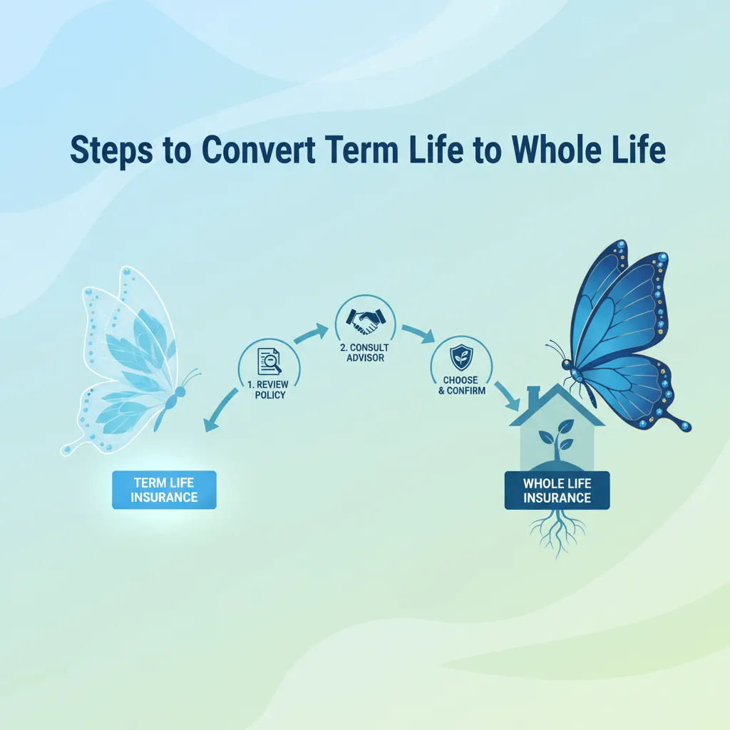 Steps to convert term life to whole life