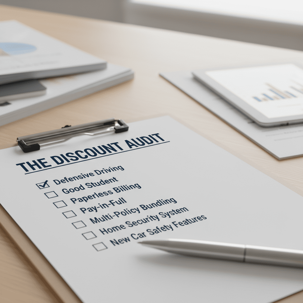 Smart Ways to Slash Your Insurance Premiums Today A checklist graphic titled